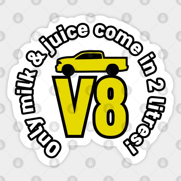 V8 engine pickup truck Sticker by mfz